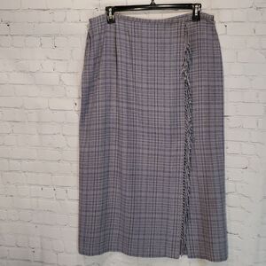 Norton Studios purple plaid plus size maxi skirt